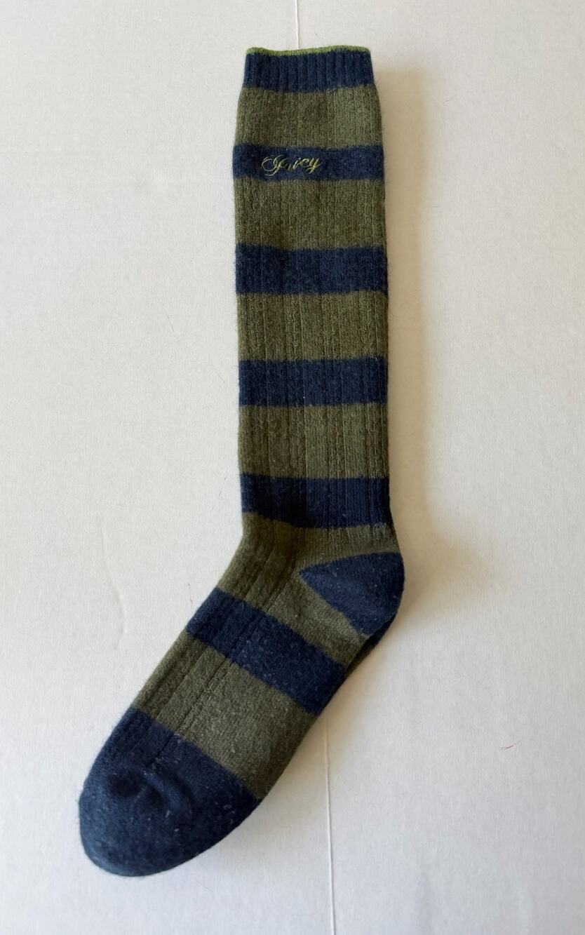 Juicy Couture Wool Blend Mid Calf Socks Striped Y2K